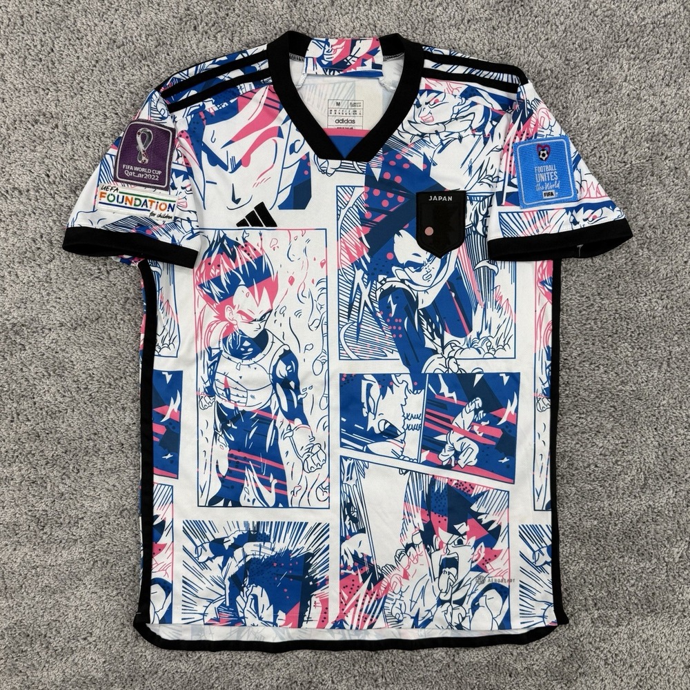 Adidas Japan Dragon Ball Z Vegeta Manga Soccer Jersey Mens Medium Slim Fit